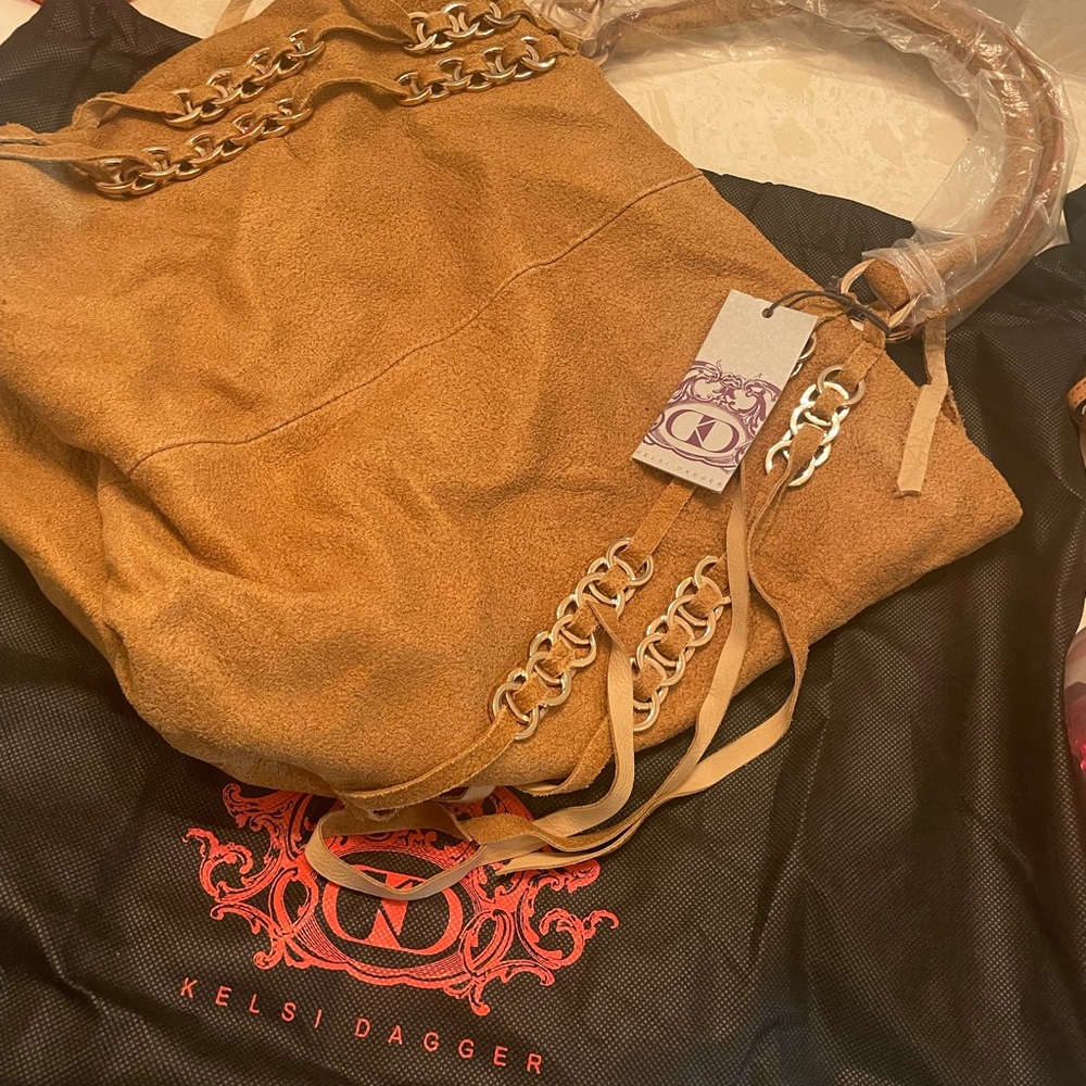 NWT Kelsi Dagger Suede Leather Bag